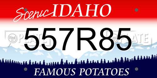 557R85 Idaho License Plate