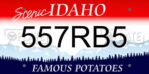557RB5 Idaho License Plate