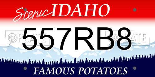 557RB8 Idaho License Plate