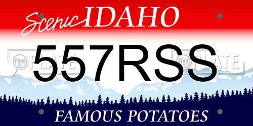 557RSS Idaho License Plate