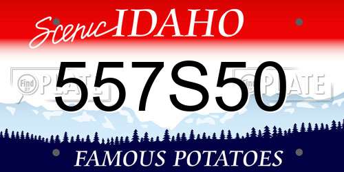 557S50 Idaho License Plate