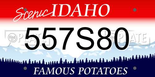 557S80 Idaho License Plate