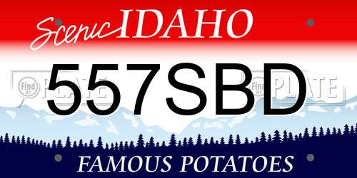 557SBD Idaho License Plate