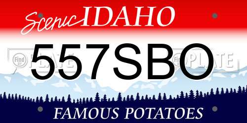 557SBO Idaho License Plate