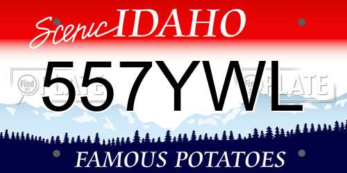 557YWL Idaho License Plate