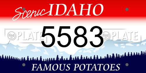 5583 Idaho License Plate