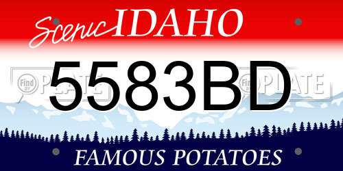 5583BD Idaho License Plate