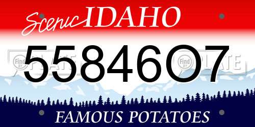 55846O7 Idaho License Plate