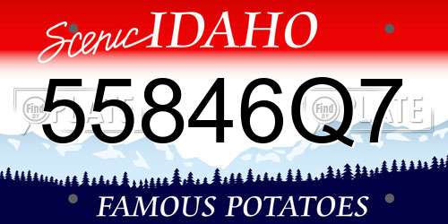 55846Q7 Idaho License Plate