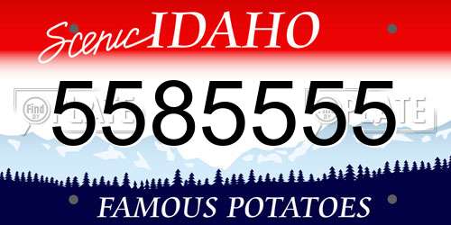 5585555 Idaho License Plate