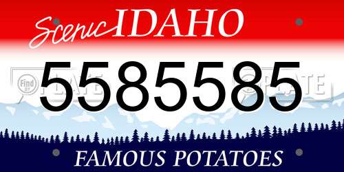 5585585 Idaho License Plate