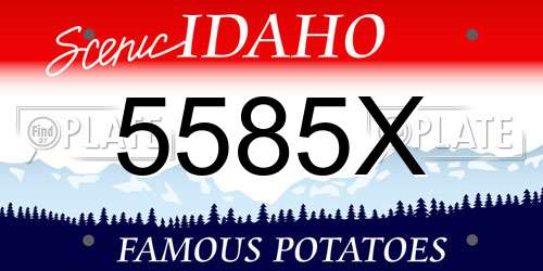 5585X Idaho License Plate
