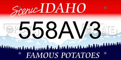 558AV3 Idaho License Plate
