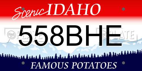 558BHE Idaho License Plate
