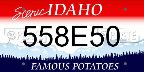 558E50 Idaho License Plate
