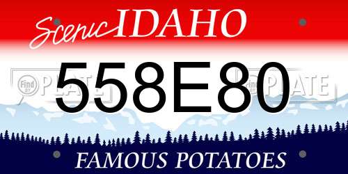 558E80 Idaho License Plate