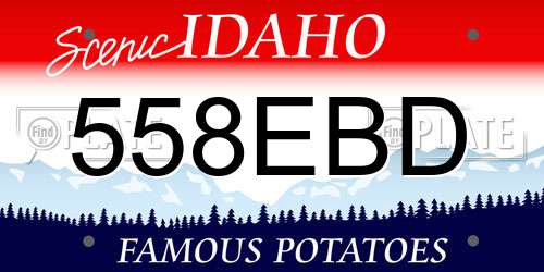 558EBD Idaho License Plate