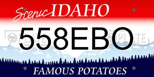 558EBO Idaho License Plate