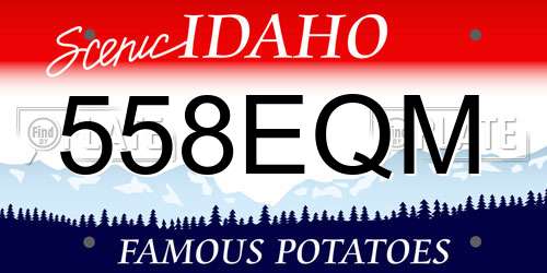 558EQM Idaho License Plate