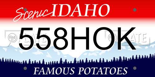 558HOK Idaho License Plate