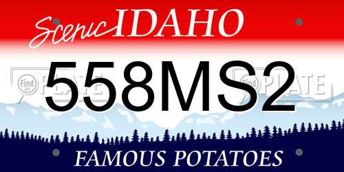558MS2 Idaho License Plate