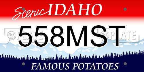 558MST Idaho License Plate