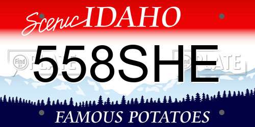 558SHE Idaho License Plate