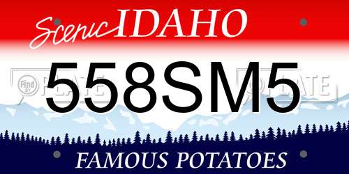 558SM5 Idaho License Plate