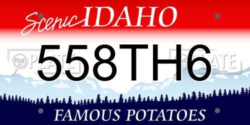 558TH6 Idaho License Plate