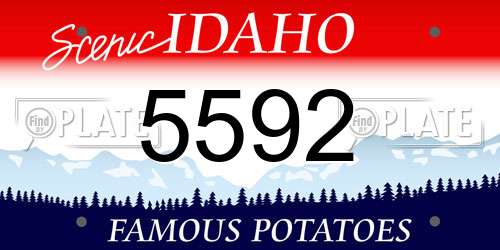 5592 Idaho License Plate