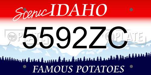 5592ZC Idaho License Plate