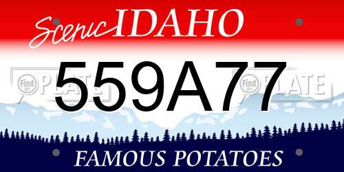 559A77 Idaho License Plate