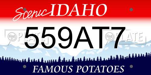 559AT7 Idaho License Plate