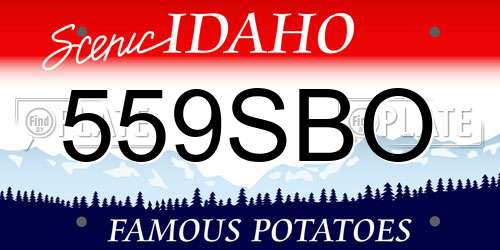 559SBO Idaho License Plate