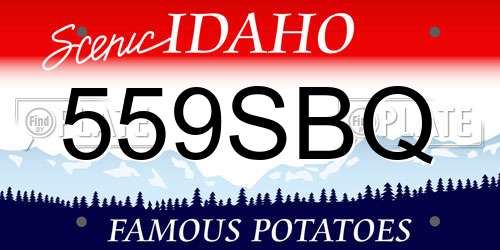 559SBQ Idaho License Plate