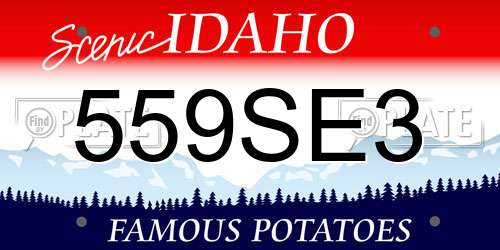 559SE3 Idaho License Plate