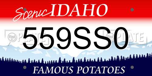 559SS0 Idaho License Plate
