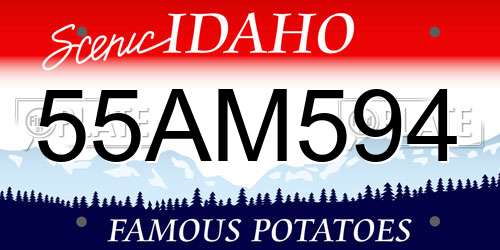 55AM594 Idaho License Plate