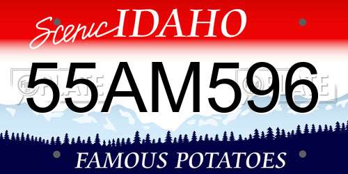 55AM596 Idaho License Plate