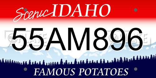 55AM896 Idaho License Plate