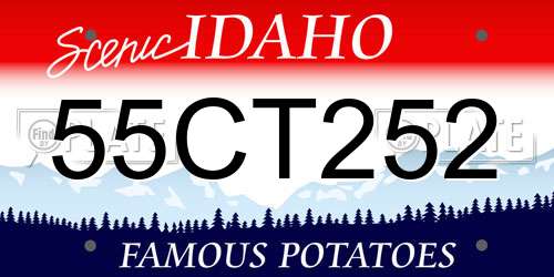 55CT252 Idaho License Plate