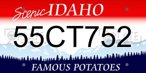 55CT752 Idaho License Plate