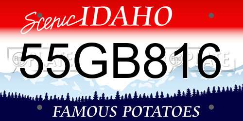 55GB816 Idaho License Plate