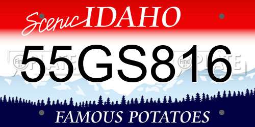 55GS816 Idaho License Plate