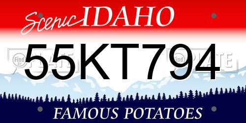 55KT794 Idaho License Plate