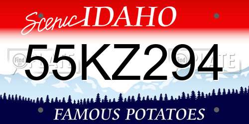 55KZ294 Idaho License Plate