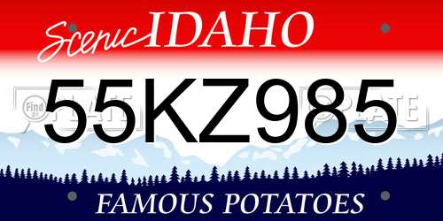 55KZ985 Idaho License Plate