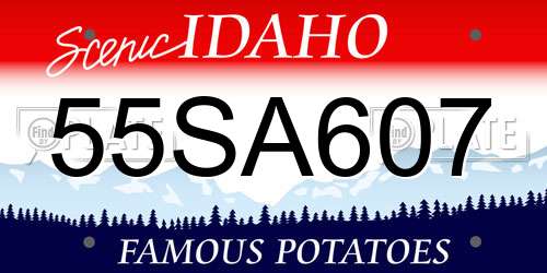55SA607 Idaho License Plate