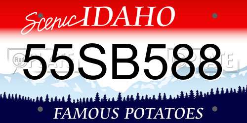 55SB588 Idaho License Plate