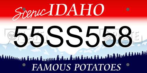 55SS558 Idaho License Plate